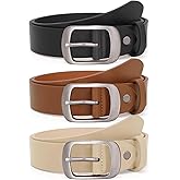 SUOSDEY 3 Pack FashionWomen Belts for Jeans Dresses Pants Ladies Leather Waist Belt with Elegant Buckle, Width 1.3"