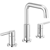 Delta Nicoli Chrome Faucet 3 Hole, 8 Inch Widespread Bathroom Sink Faucet for Vanity, Push-Pop Drain Assembly, Chrome 35849LF