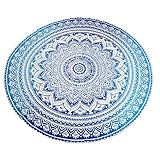 Grey Ombre Round Beach Towel Round TableCloth Mandala Round Roundie Beach Throw Tapestry Hippy Hippie Gypsy Cotton Tablecloth Beach Towel , Round Yoga Mat