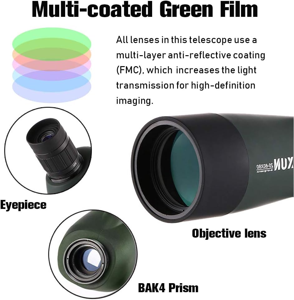 UrChoiceLtd Spotting Scope Telescope, LUXUN 2060×60 Power Monocular