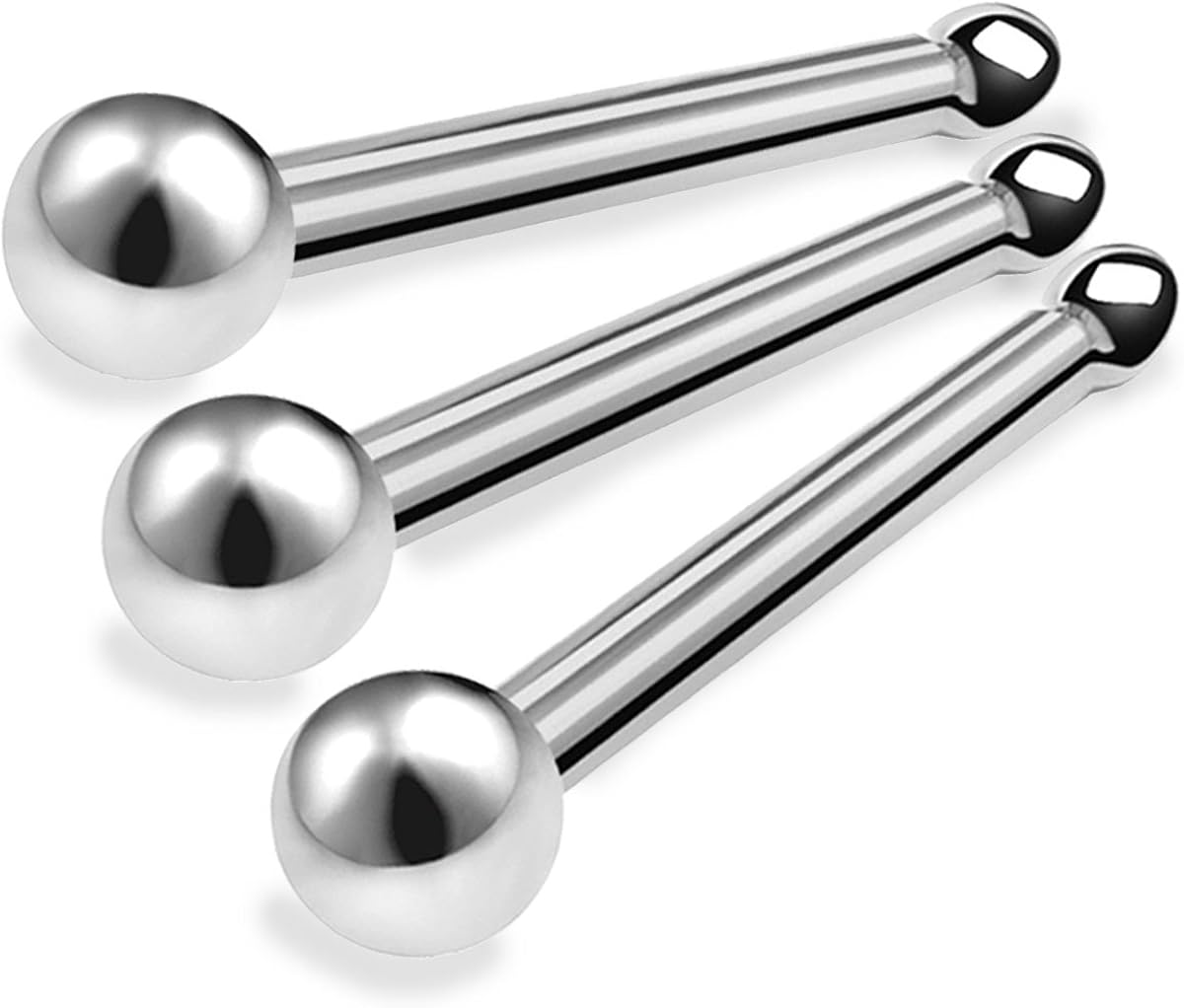 3pcs 20g 0.8mm Nose Stud Bone Straight Bar Nostril Ring Surgical