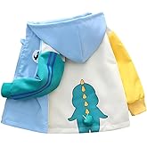Vinmin Toddler Hooded Jacket Cartoon Dinosaur Zip Coat Little Girls Boys Jacket Thin Fashion for Spring Autumn