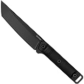 Kershaw Atreides Fixed Blade Knife, 65Mn Black Tanto Blade, Outdoor Work Knife with Sheath, Full Tang Handle
