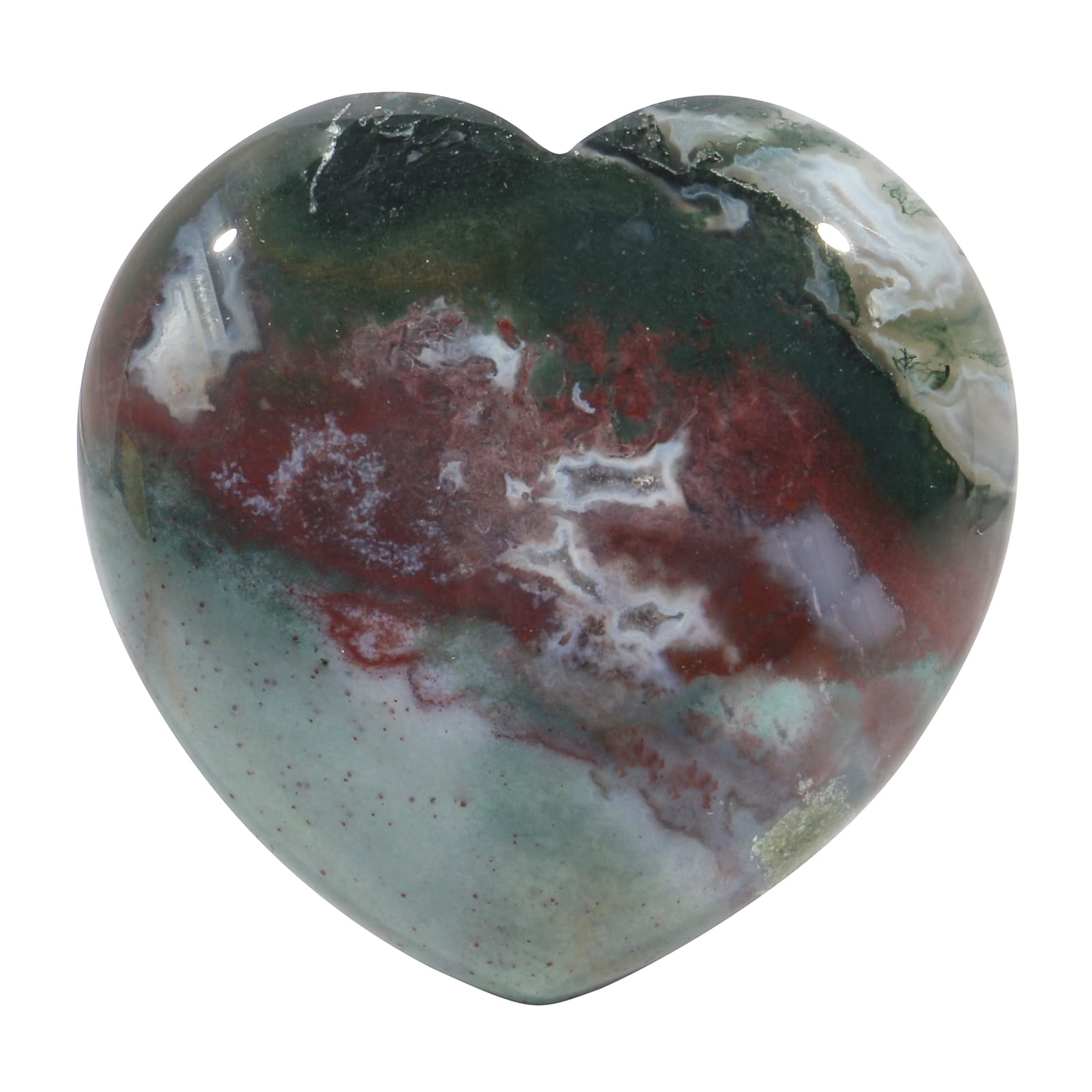 Lovionus89 Natural Indian Agate Healing Heart Shape Crystal Stone, Polished Semi-Precious Stone for Love, Wellness Positive Energy | Reiki Chakra Meditation (2.17 Inch)