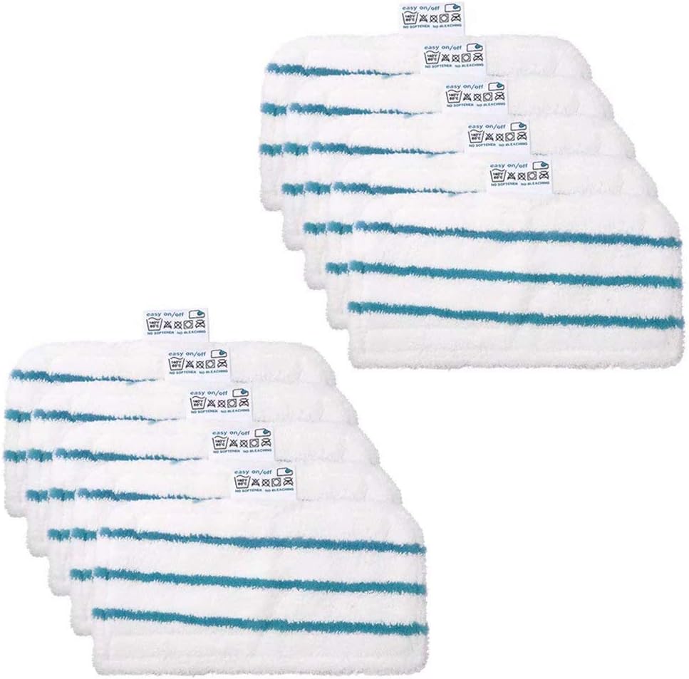 FirstDecor Microfiber Pads Fit for Black + Decker Steam Mop 1600 Series,HSMC1300FX HSMC1321 HSMC1361SGP,Compare to SMP20(Pack of 10)