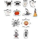 Halloween Cookie Cutters 12 Sets Large, Witch's Hat, Pumpkin, Ghost, Bat,Cat, Skull, Ghost Spider Broom And More for Stainles