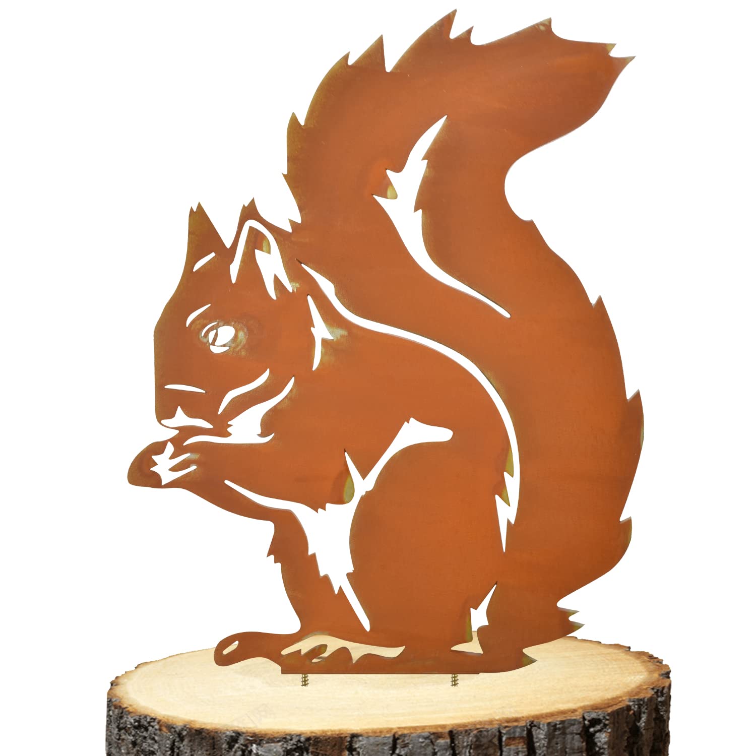 Vesaneae Rusty Squirrel, Garden Stake Rust, Decorative Garden Statues Made of Metal, Tree Stake Rust, Garden Figure, Patina Garden Decoration for Yard Outdoor Garden Backyard Lawn Decoration