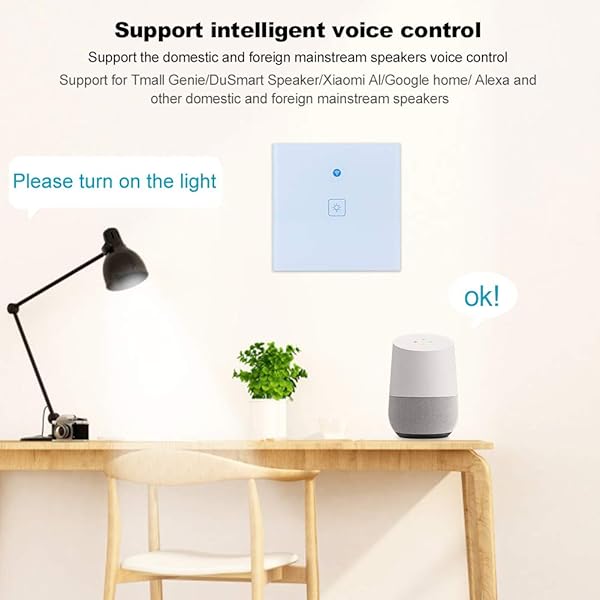 PUSOKEI Smart Home Switch EU 1 WayEU 2 WayEU 3 Way WiFi Touch Wall Panel   Smart Life Switch Aplicacin de telfono Control RemotoInteligente por Voz Compatible con Google HomeAlexaEU 1 Way