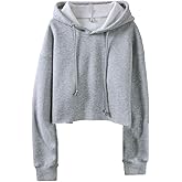 Amazhiyu Women's Cropped Hoodies Long Sleeves Fleece Crop Top Sweatshirt with Hooded