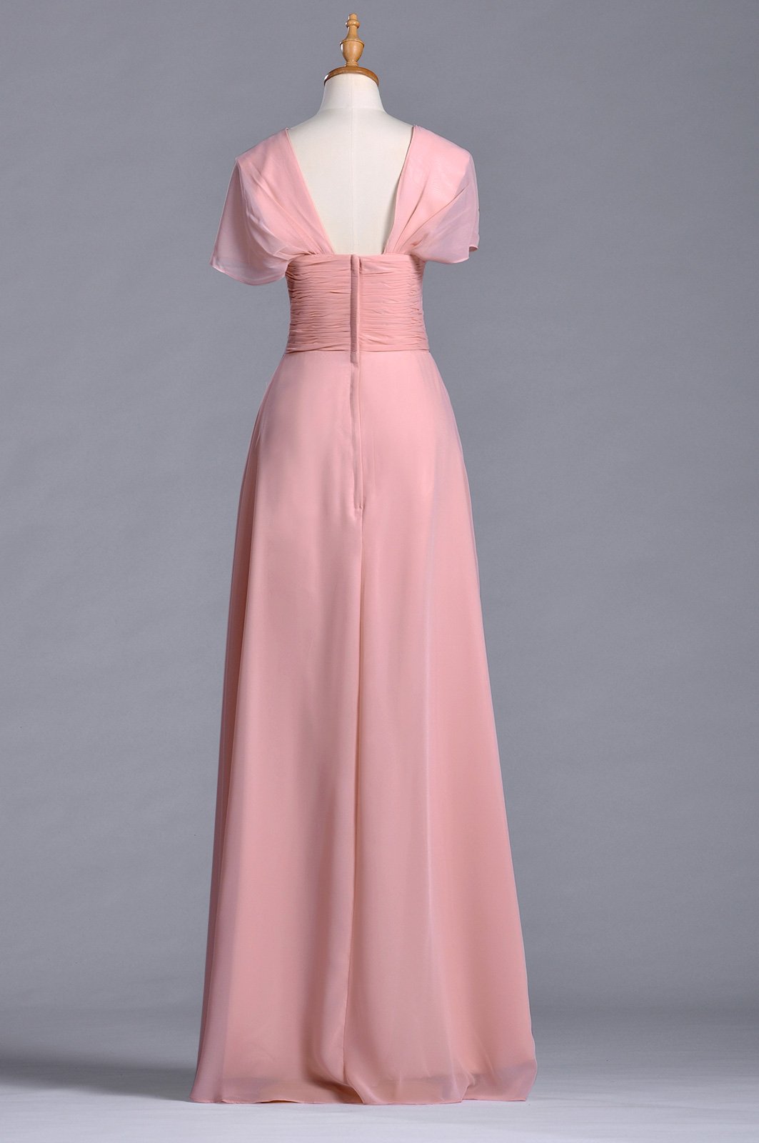Formal Pleated Chiffon Bateau Sleeveless Sheath Long Mother of The