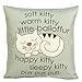 Decorbox Happy Sleepy Kitty Print Cat Pillow Cushions Cover Throw Pillow Cover For Sofa Office Decorative Pillowslip Gift Ideas Household Pillowcase 18