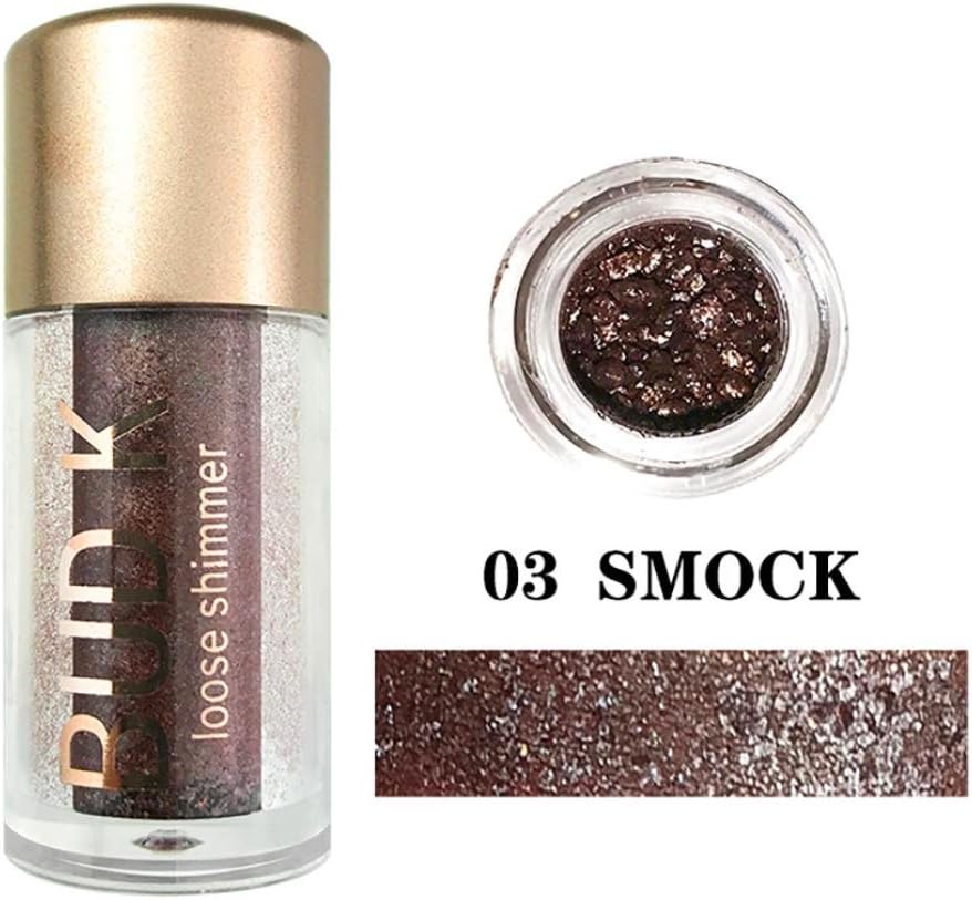 DMZing Bud K 12 Color Glitter Eyes Powder Eyeshadow Diamond Pigments Waterproof Makeup Pearl Metallic Eyes Shimmer Eye Shadow (12 Color-0C)