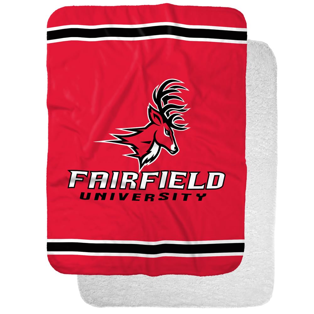 Fairfield University Primary Logo Stripes Sherpa