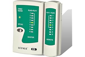 LEENUE Network Cable Tester RJ45 Ethernet Cable Tester for Cat5 Cat6 LAN Cable and RJ11 Telephone Cable