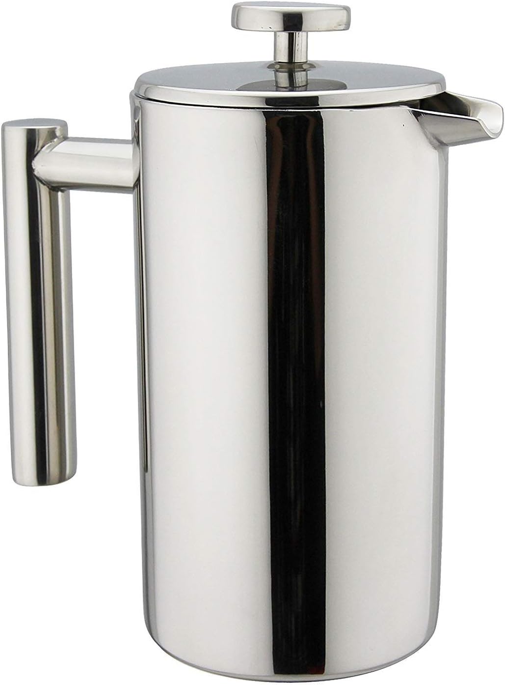 Stainless Steel French Press Coffee Maker - Double Walled 34 fl. oz (1 Liter) Espresso & Tea Maker - 18/10 Stainless Steel, Rust-Free, Dishwasher Safe