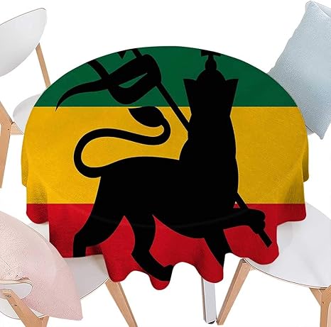 Amazon Cobedecor ラスタ模様テーブルクロス 象徴的なレゲエ ミュージックシンガー 抽象デザイン 太陽とヤシの木 防塵テーブルクロス 36インチx36インチ グリーン イエロー レッド オレンジ D60 テーブルクロス オンライン通販