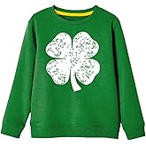 Remimi Unisex Kids St. Patrick's Day Sweatshirt Long Sleeve Mardi Gras Pullover Tops 3-14 Years