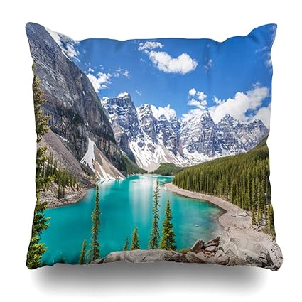 Amazon Com Ahawoso Throw Pillow Cover View Blue Mountain Moraine