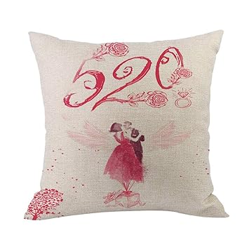 Fundas de Cojines,SHOBDW Regalo de San Valentin Algodón Lino Sofá ...