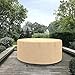 Budge P5A22SF1 All Seasons Round Patio Table Cover Lightweight, UV-Resistant, Medium, Tan