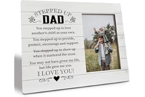 RAZPAH Step Dad Picture Plaque Decor - You May Not Have Given Me Life but Life Gave Me You - Wood Plaque Sign, Stepped Up Dad Frame for Bonus Father