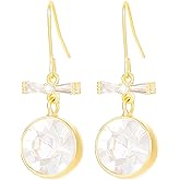 14k Gold Plated Cubic Zirconia Dangle Earrings for Women Jewelry