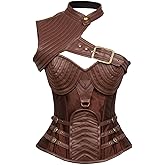 Moonight Steampunk Corset for Women Overbust Leather Gothic Steel Boned Pirate Corset Outfit