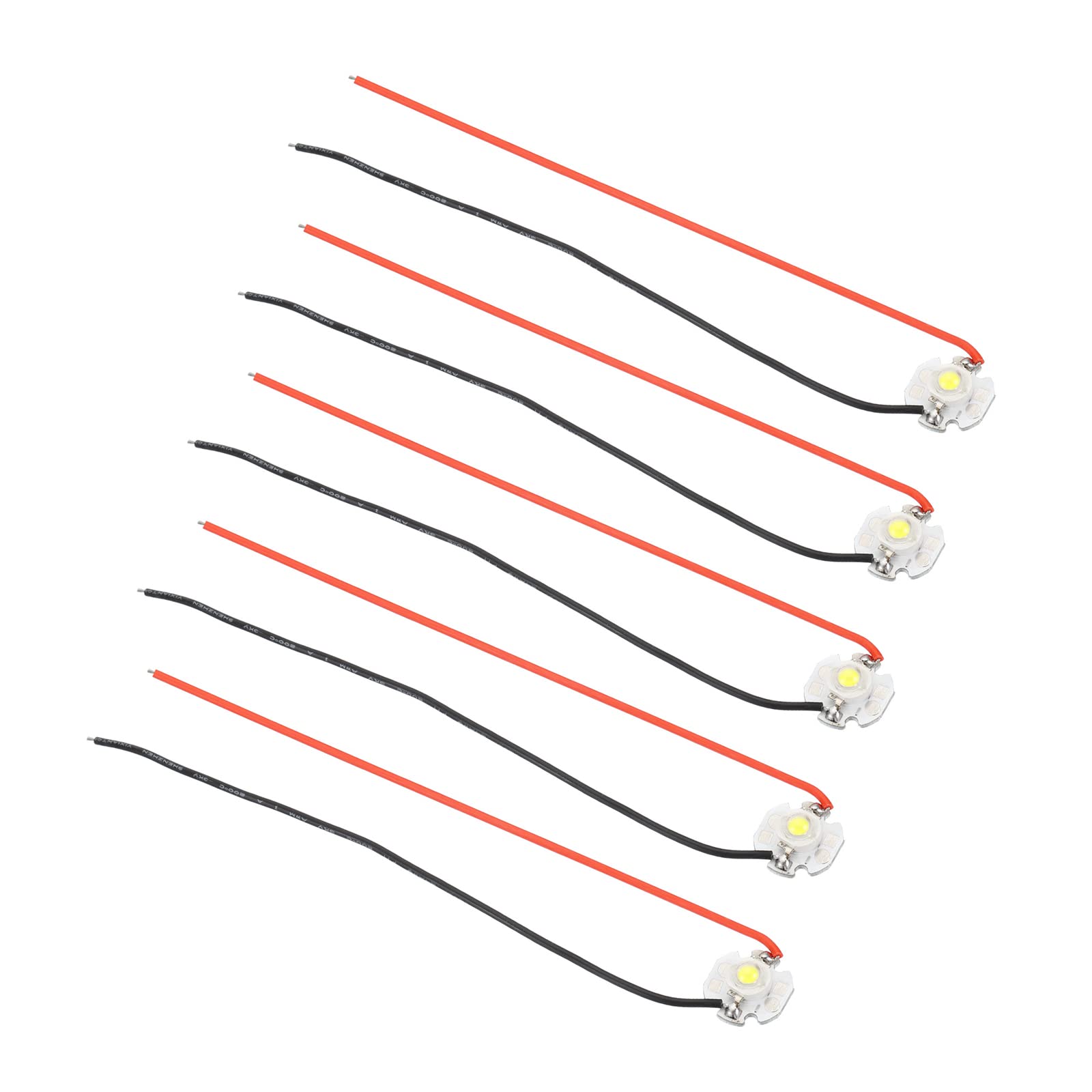PATIKIL 0.6" LED Chip Bulb, 5 Pack 350mA 1W COB Light Beads Light Copper Bracket with Wire for DIY Lighting Fixtures, White 6000-6500K