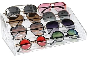 LoengMax Sunglasses Organizer - Clear Eyeglasses Display - Eyeglasses Storage - Essential Oils Holder(4 Layer)