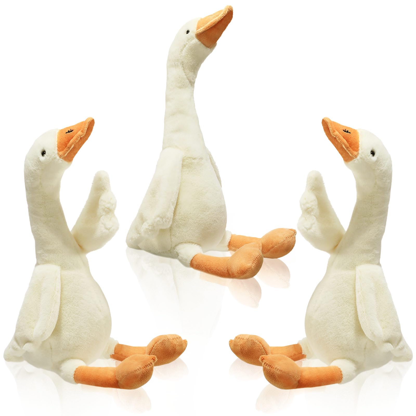 Photo 1 of Sosation 3 Pieces 23.6'' Silly Goose Plush Stuffed Animal Toy, Swan Stuffed Animal, White Fluffy Cute Goose Funny Duck Plush Swan Toys Gifts for Home Birthday Favor