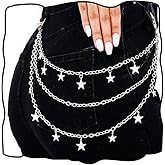 Bmirth Star Belt Chain Silver Waist Chain Layered Jeans Body Chains for Women (Star-1)