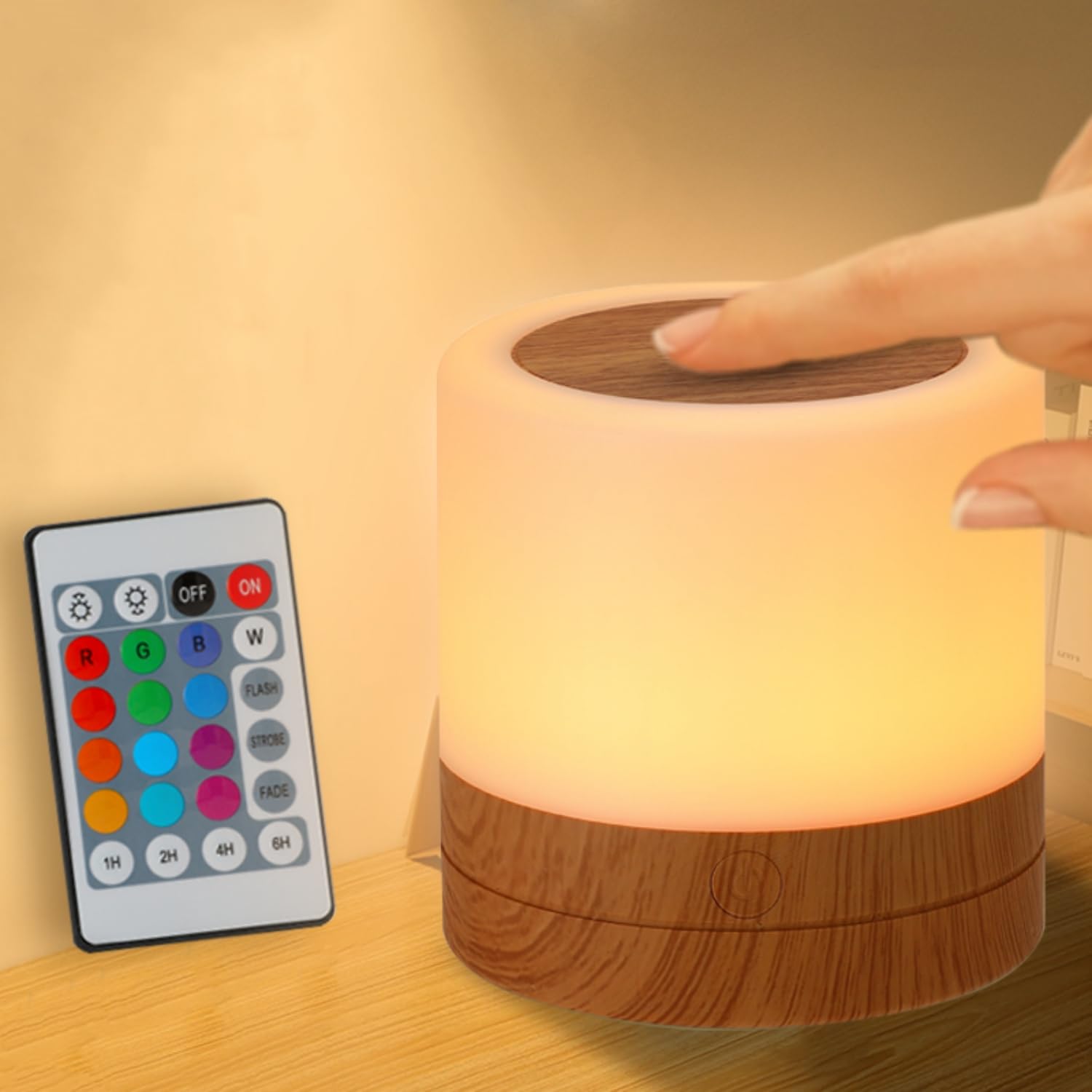 Photo 1 of ****FINAL SALE NOT RETURNS****
Nursery Night Light for Kids, USB Rechargeable Small Desk Lamp,13 RGB Colors & 4 Brightness & 1 Remote, Touch Bedside Cordless Table Lamp, Portable Night Lamp for Bedroom Living Room Home (Brown)