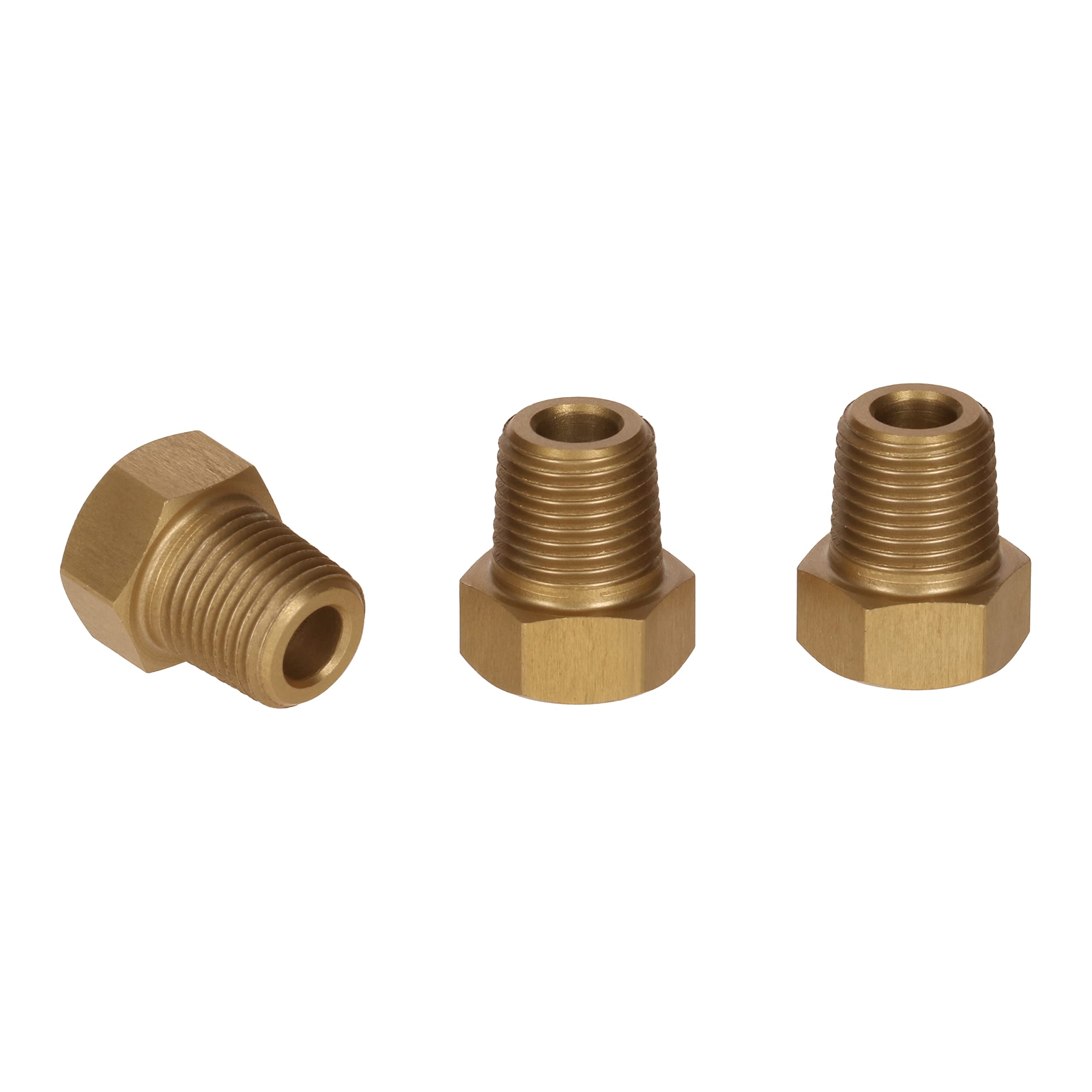 PrecisionGeek - 1/8 NPT Hex Socket - Gold Anodised - Blanking Plug Bung Blocker Male Fuel Oil Adapter - 3pcs
