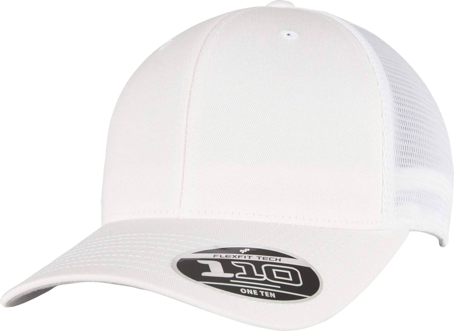 Flexfit 110 Trucker Mesh Snapback Cap White One Size