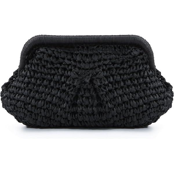 Sac Bandoulière Femme En Paille Naturelle Avec Plumes - Pochette De Plage Boho, Fabriqué En Espagne