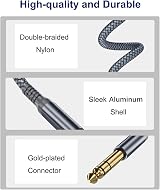 RUXELY 6.35mm TRS Instrument Cable 3M 2-Pack Straight Jack view 2