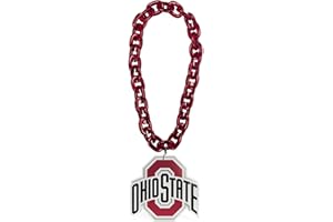 FANFAVE Ohio State Buckeyes Touchdown Fan Chain 10 Inch 3D Foam Red Necklace
