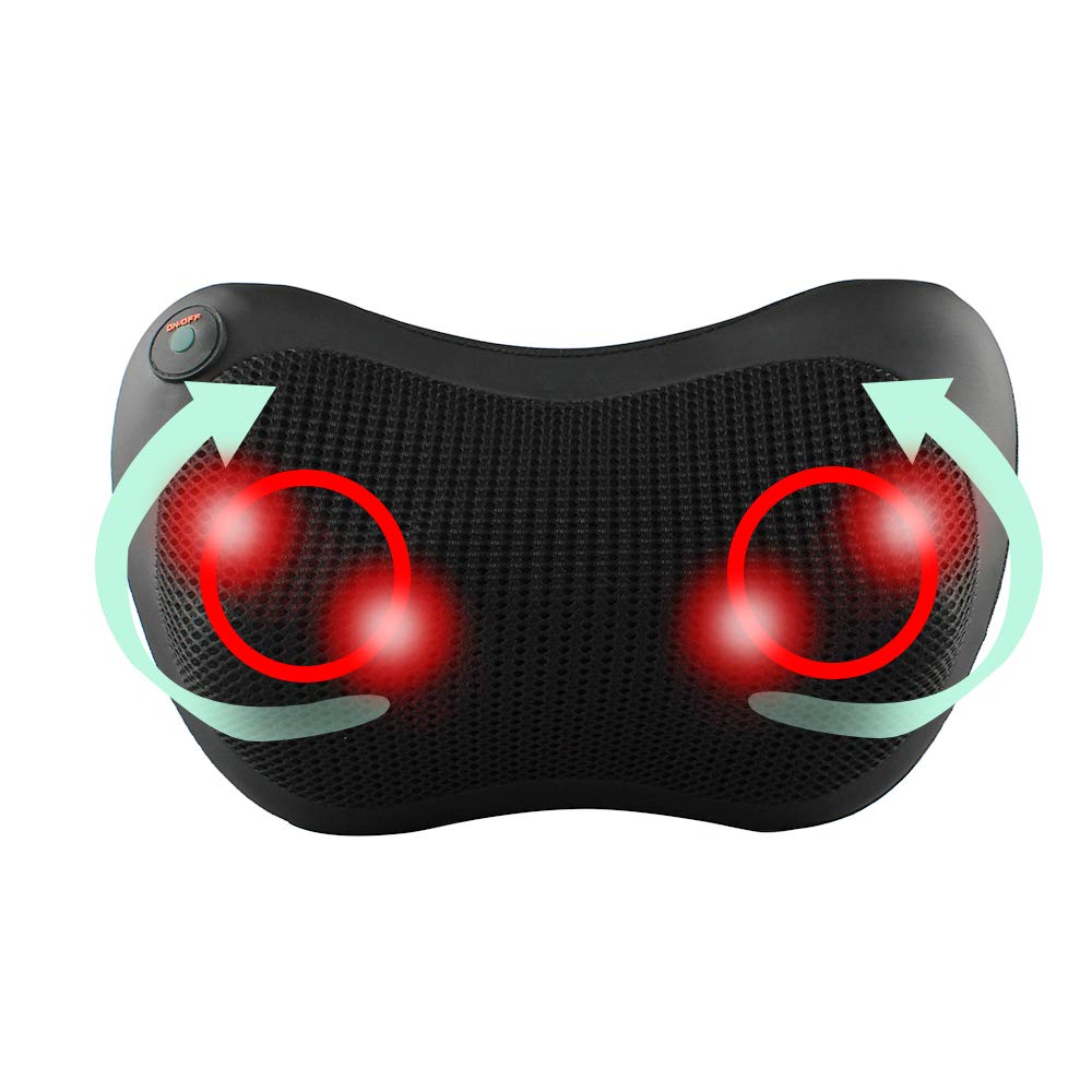 Betorcy Shiatsu Massage Pillow Neck Back Massager with Heat Deep Kneading for Neck Head Shoulder Leg Foot and Full Body Pain Relief, Relax at Home Office and Car - Black