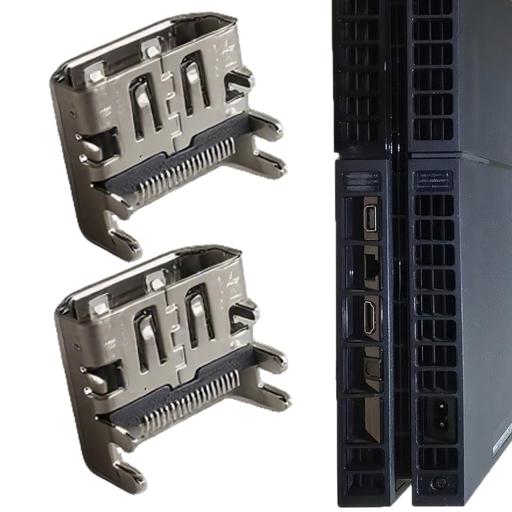 MYPUQIAO 2 PCS High-Quality HDMI Port Replacement for PS4 1000/1100/1200 Models Only (NOT for Slim/PRO)​​, Compatible with PlayStation 4 Console. (1100-2)