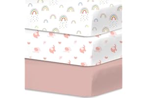 Little Grape Land Crib Sheets for Boys Girls,Baby Crib Sheets Fitted 3PK for Standard Crib and Toddler Bed Mattress,52"x28"So