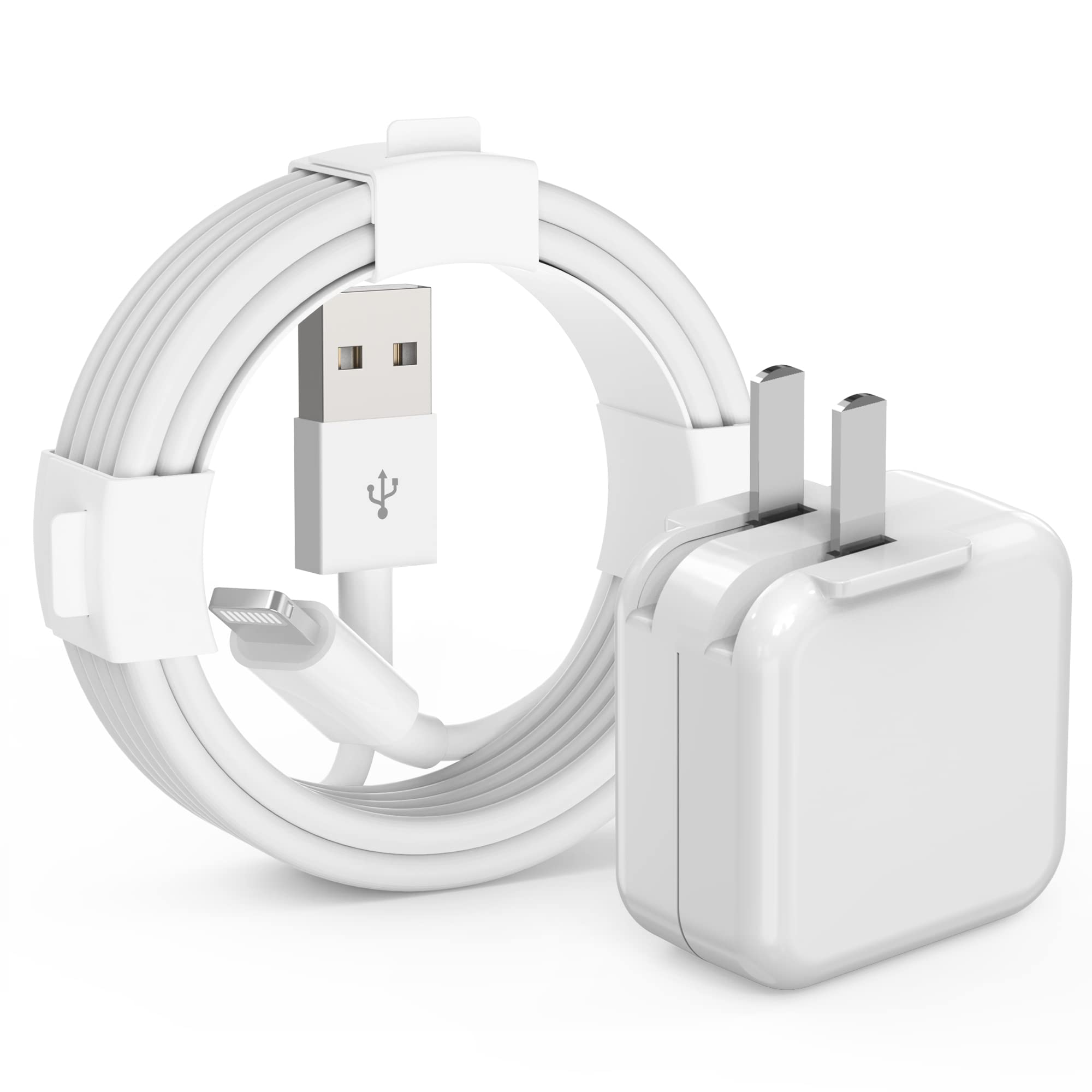 IPad Charger, IPhone Charging Cord 10 FT MFI Certified, 12W USB