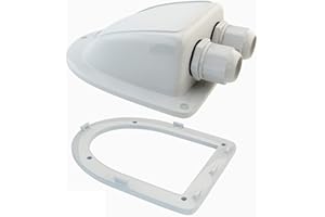 Haoguo ABS Solar Double Cable Entry Gland for All Cable Types 2mm² to 6mm² for Solar Project on RV Camper Van Travel Trailer Boat Cabin-White