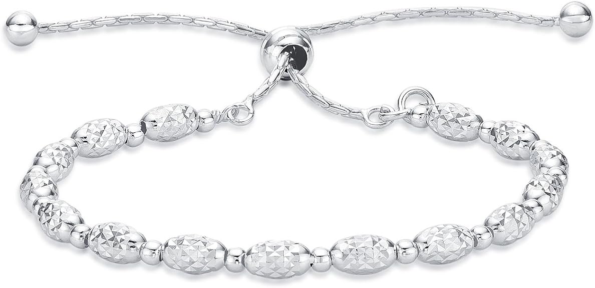 Diamond Treats Silber Armband mit Diamantgeschliffenen Perlen. Armband