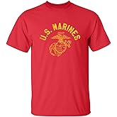 U.S. Marines Vintage Arch Gold Ink Adult Short Sleeve T-Shirt