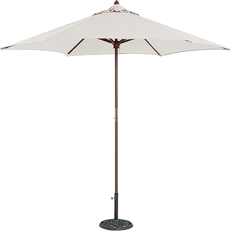 Amazon Com Tropishade 9 Ft Wood Market Umbrella With Antique White Polyester Cover Patio Umbrella Covers Garden Outdoor