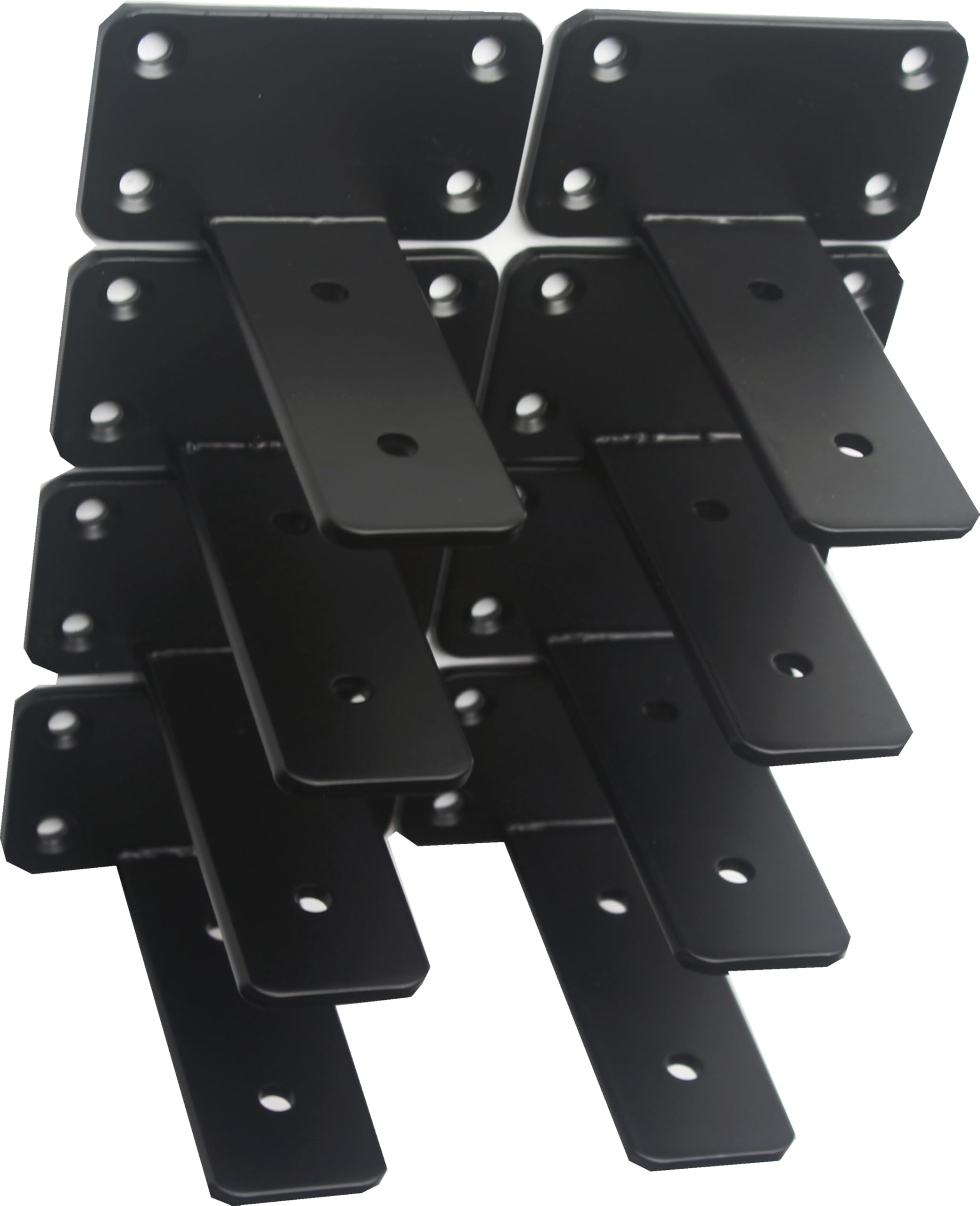 Photo 1 of 10 Pack - 4 inch Black Hidden L Shelf Bracket (1/5 Inch Thicked) Iron Floating Shelf Brackets Rustic Industrial Metal Brackets for Shelf Support