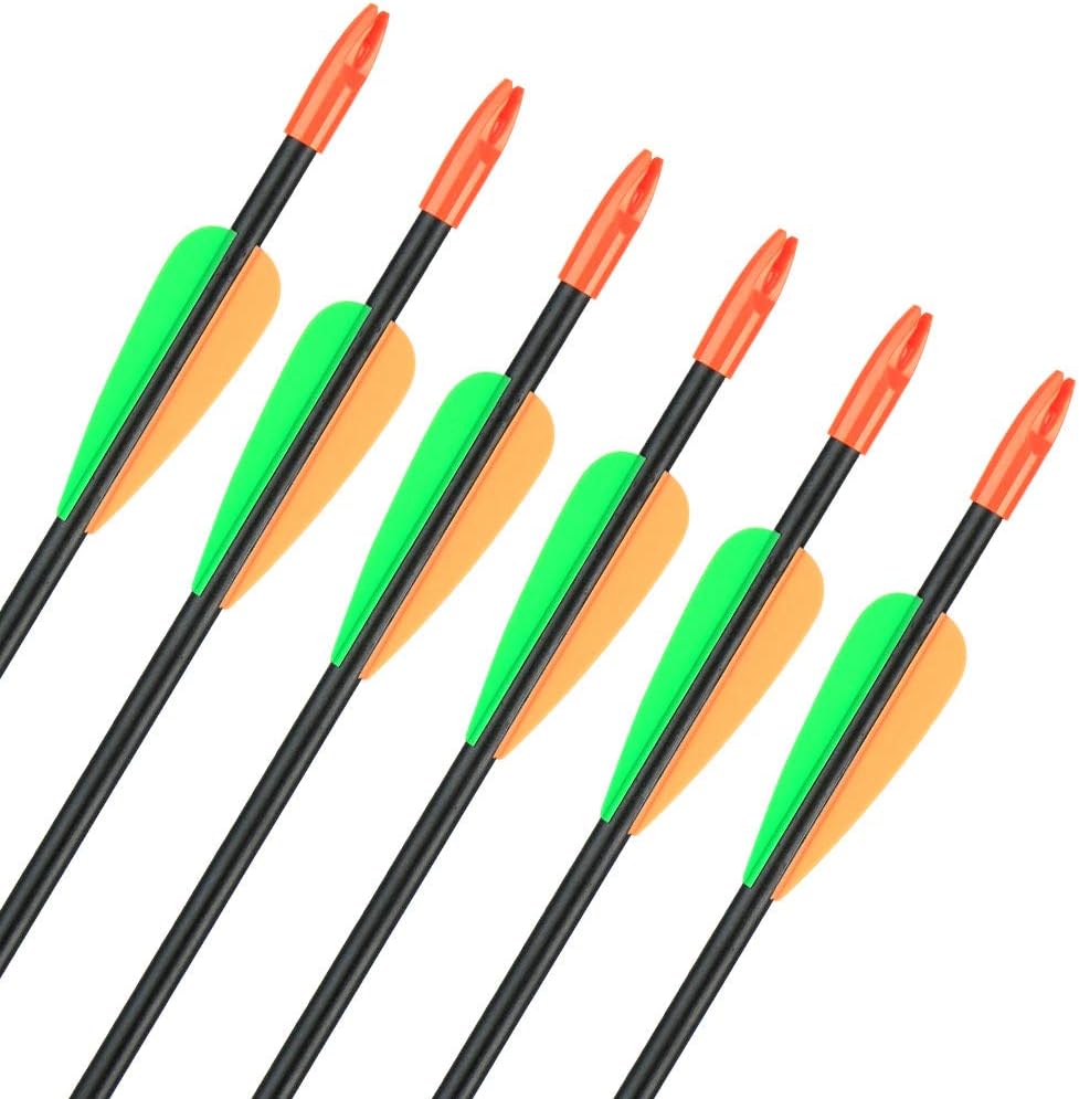 Huntingdoor Archery Youth Arrows 28 Inch Target Practice Fiberglass Arrows Shooting Fun Game Arrows 7mm for Beginner 12 Pack (Black 28inch) : Sports & Outdoors