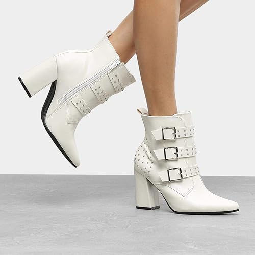 bota cano curto off white