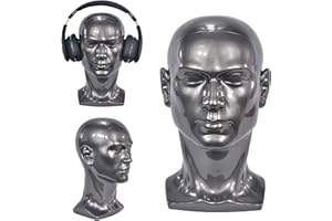 BLTYXT PVC Male Mannequin Head Professional Manikin Training Head for Display Headphone Game Console Hats Wigs Jewellery Glasses Facemask Caps Model Head (L30HH)
