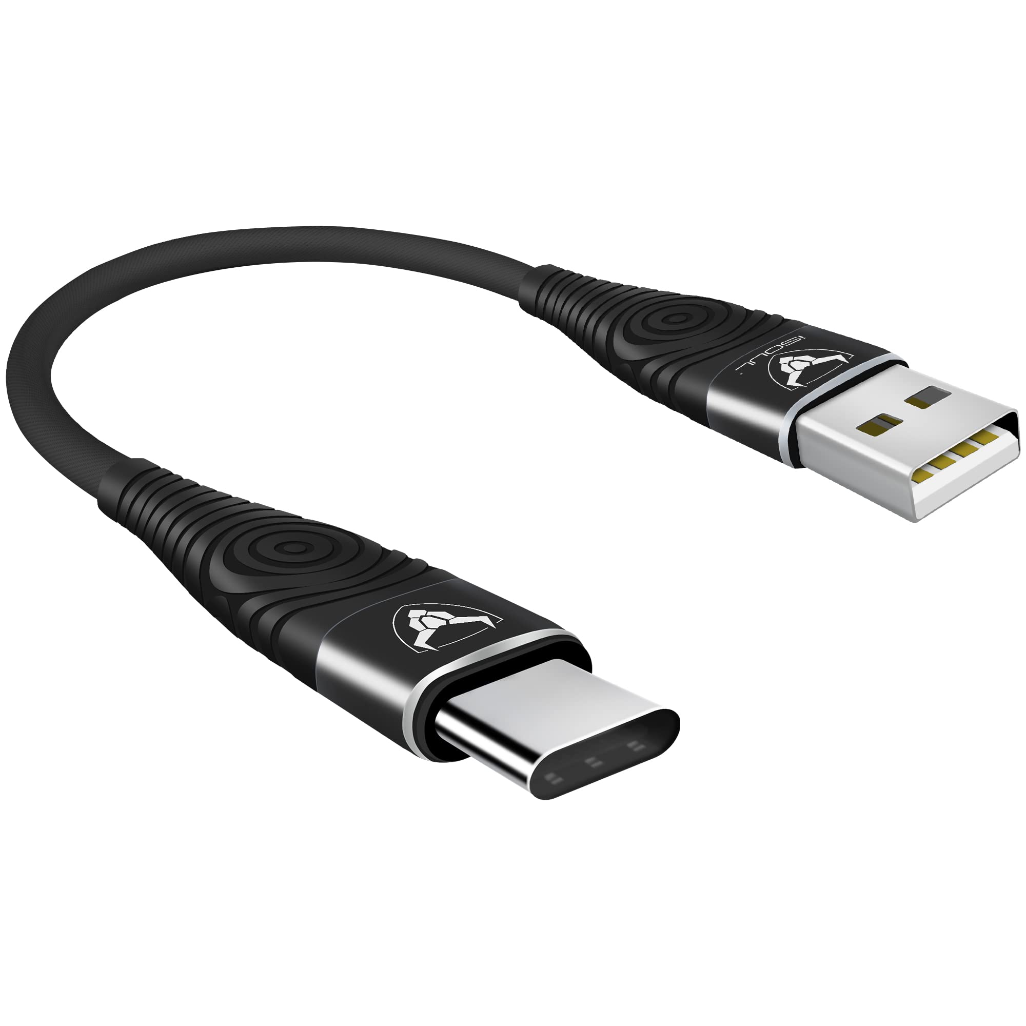 iSOUL USB C Cable [15cm] Data Sync High Speed Charging Nylon Braided Type C Fast Charger Lead Cord for Samsung Galaxy Huawei MacBook Xperia OnePlus Google Pixel Oculus Quest, iPad 10.2" 2020 8th Gen